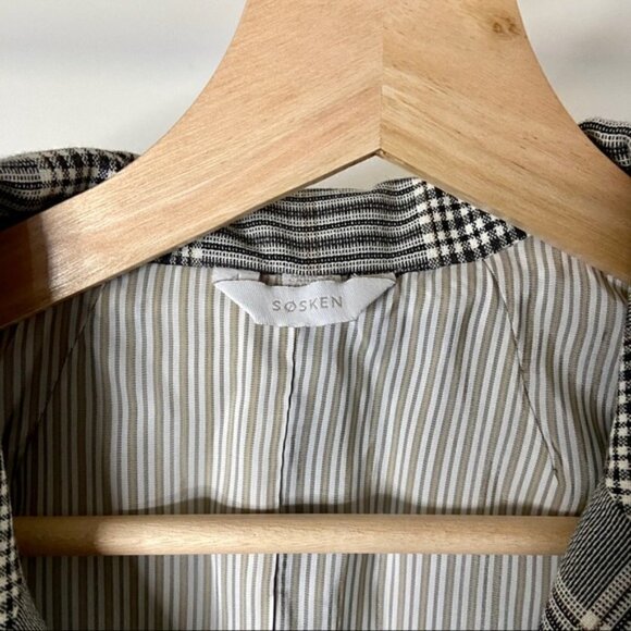 SOSKEN Studios Hero grey plaid double breasted blazer sz 4 - Picture 7 of 9